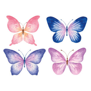 Sticker Papillons Lumineux Aquarelles