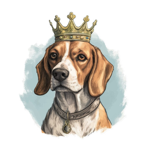 Sticker Portrait Roi Beagle