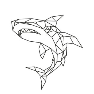 Sticker Requin Origami