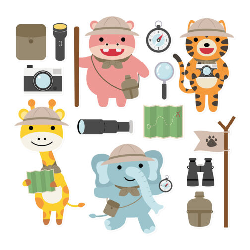 Sticker Safari Animaux Explorateurs