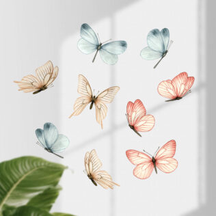 Sticker Sérénité Papillons Translucides