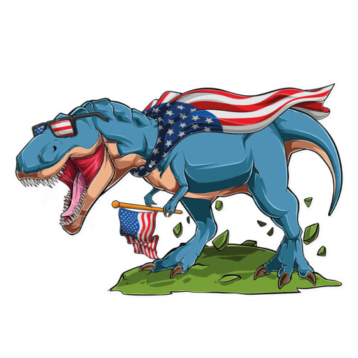 Sticker T-Rex Patriote Américain