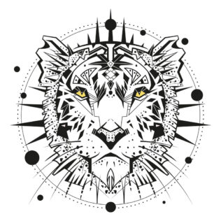 Sticker Tigre Géométrique Mystique