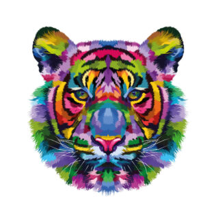 Sticker Tigre Pelage Multicolore