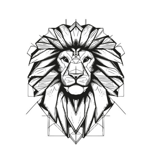 Sticker Totem Lion Monochrome