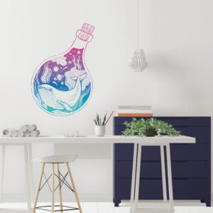 Sticker Voyage Stellaire Cétacé