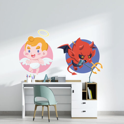 Sticker Ange Et Diablotin