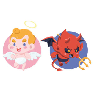 Sticker Ange Et Diablotin