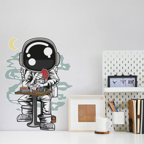 Sticker Astronaute Gambler