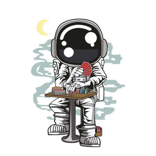 Sticker Astronaute Gambler