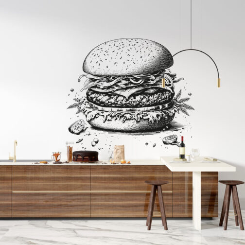 Sticker Burger Gourmet Gravure