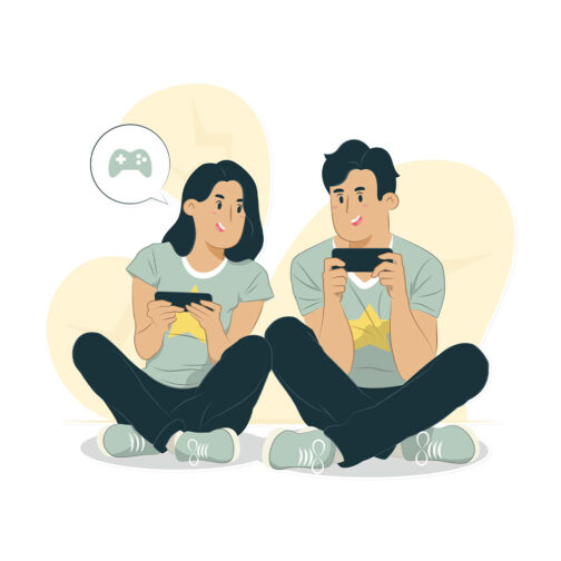 Sticker Couple Jeux Mobiles