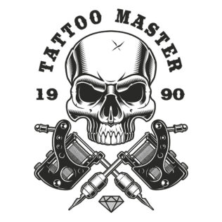 Sticker Crâne Tattoo Master