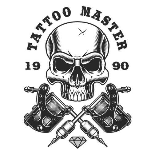 Sticker Crâne Tattoo Master