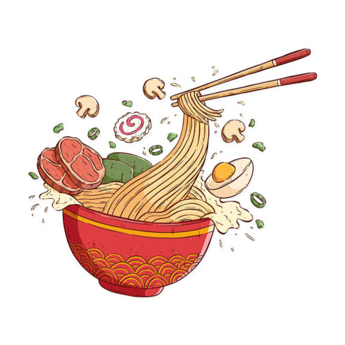 Sticker Dessin Ramen Coloré