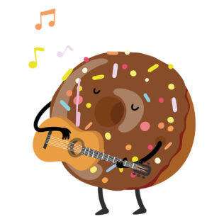Sticker Donut Guitariste