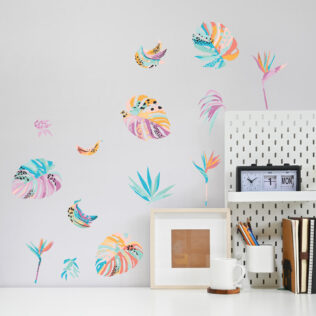 Sticker Feuilles Tropicales Fantaisie