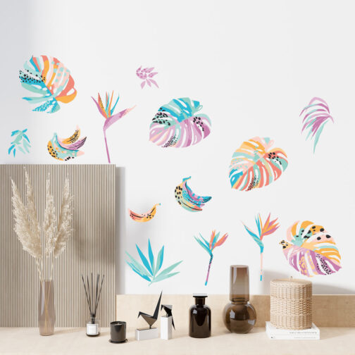 Sticker Feuilles Tropicales Fantaisie