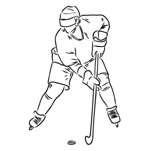 Sticker Hockey Line Art