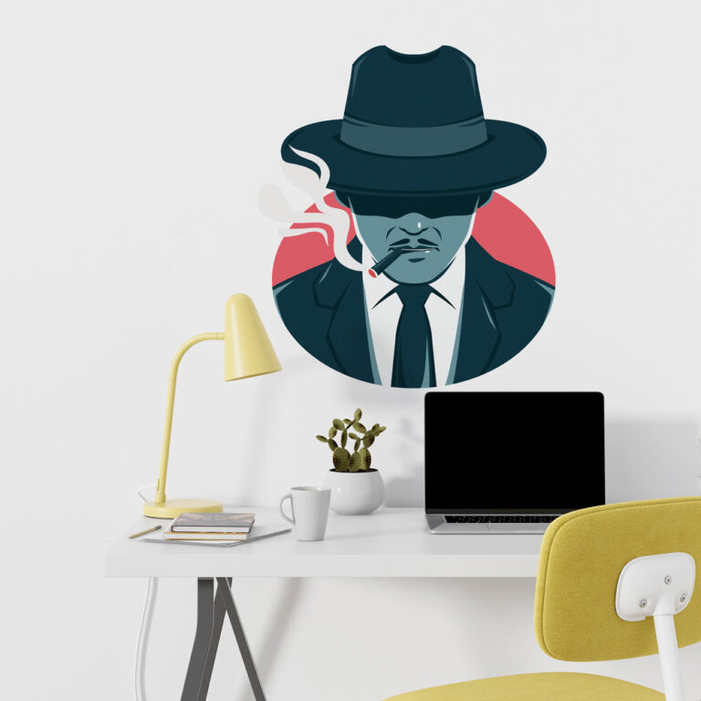 Sticker Homme Énigmatique | Stickers Vintages | Stickerdeco.fr