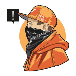 Sticker Homme Orange Bandana