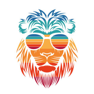 Sticker Lion Solstice Coloré