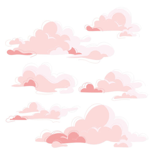 Sticker Nuages Coton Rose