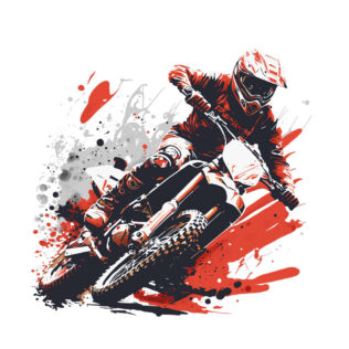 Sticker Passion Motocross Écarlate