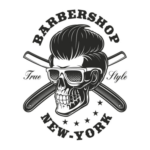 Sticker Skullbarber Monochrome