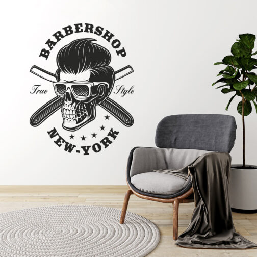 Sticker Skullbarber Monochrome