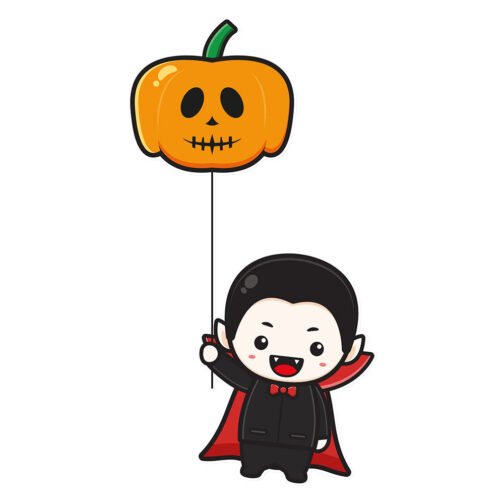 Sticker Vampire Ballon Citrouille