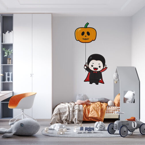 Sticker Vampire Ballon Citrouille