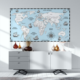 Sticker Carte Du Monde Vintage