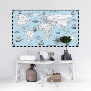 Sticker Carte Du Monde Vintage