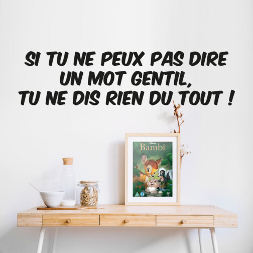 Sticker Citation Bambi Dis Rien Du Tout