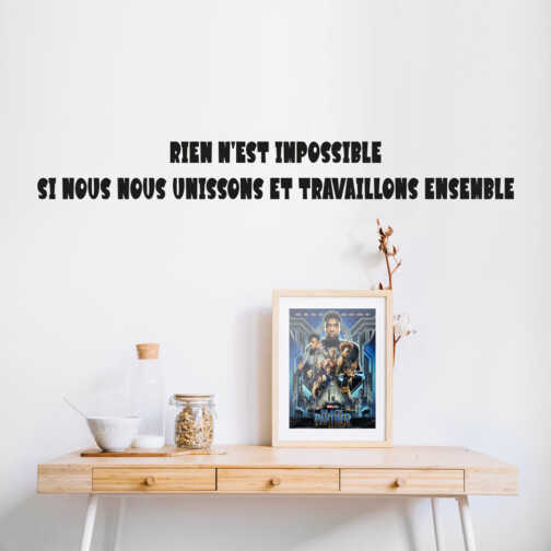 Sticker Citation Black Panther Rien N'Est Impossible