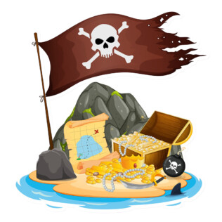 Sticker Île Au Trésor Des Pirates