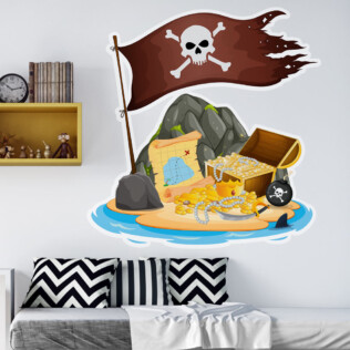 Sticker Île Au Trésor Des Pirates