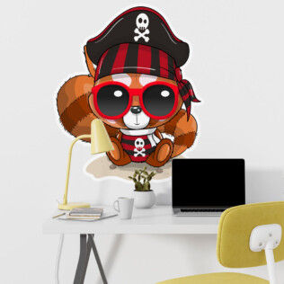Sticker Panda Roux Pirate