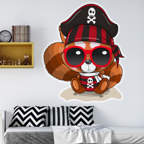 Sticker Panda Roux Pirate