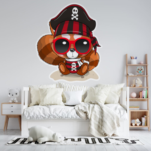 Sticker Panda Roux Pirate