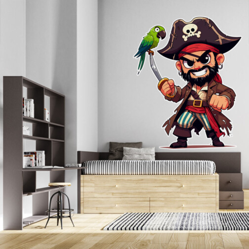 Sticker Pirate Et Perroquet