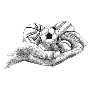 Sticker Sports Dans La Main Dessin
