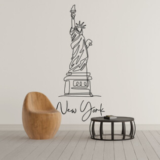Sticker Statue De La Liberté Line Art