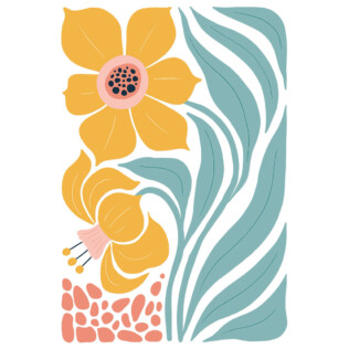 Sticker Fleurs Jaunes Esprit Bohème