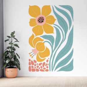 Sticker Fleurs Jaunes Esprit Bohème