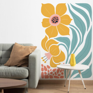 Sticker Fleurs Jaunes Esprit Bohème