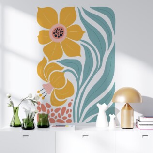 Sticker Fleurs Jaunes Esprit Bohème