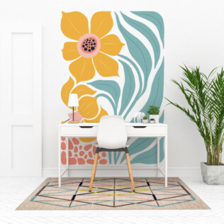 Sticker Fleurs Jaunes Esprit Bohème