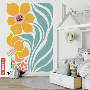 Sticker Fleurs Jaunes Esprit Bohème